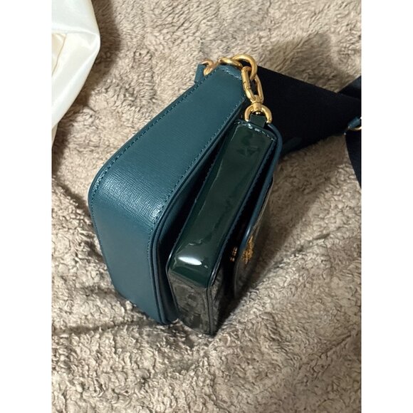 Kate Spade Double Up Patent Leather Crossbody Bag In Green & Teal Adj Strap - Picture 6 of 16